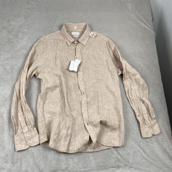 Porten & Ash Women's 100% Linen Long Sleeve Shirt Size XL Beige - Picture 13 of 14